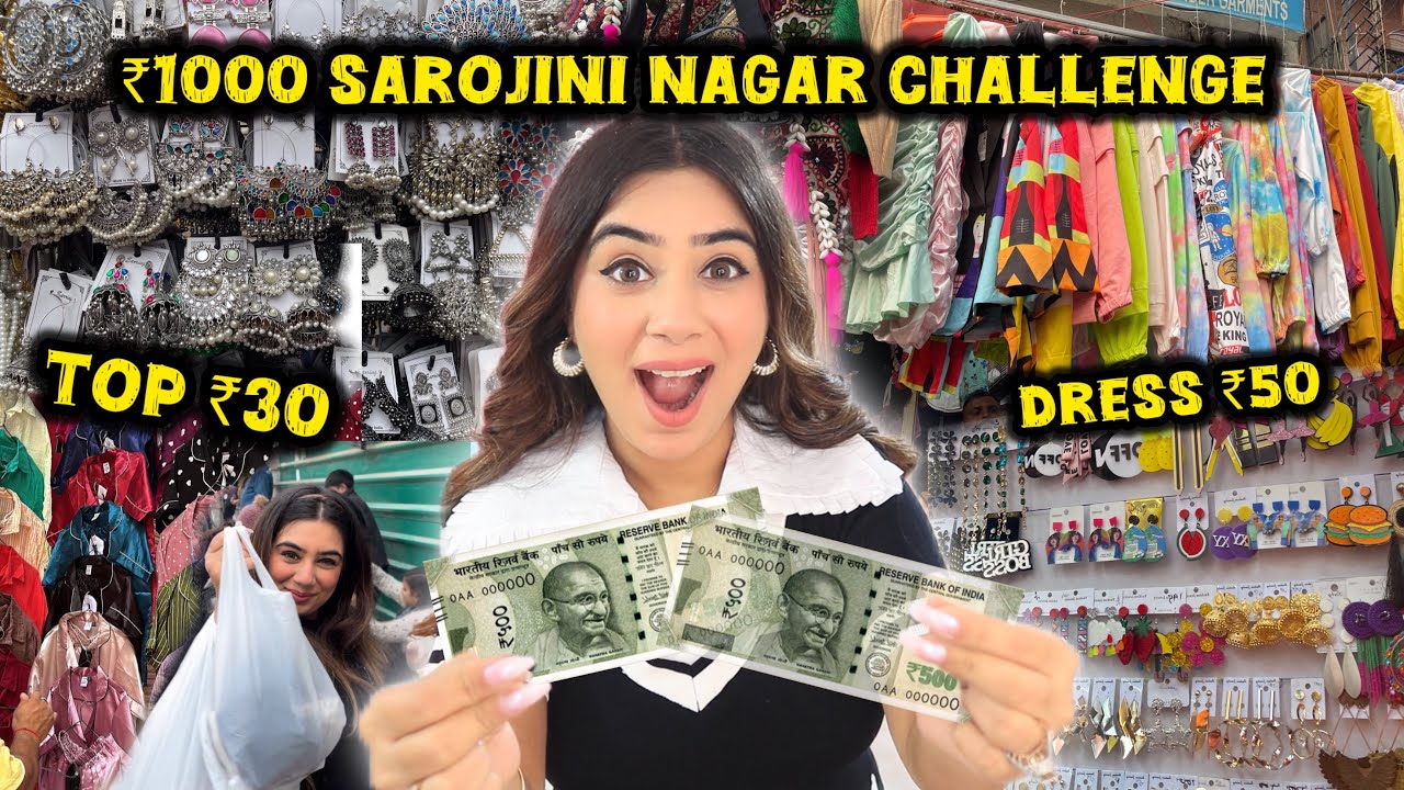 ₹1000 SHOPPING CHALLENGE IN SAROJINI NAGAR 😍 Got 3 Outfits Under ₹1000 | Dilli ki Ladki