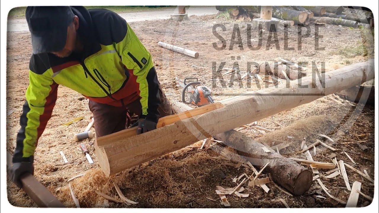 🔨🪚🪓 DIY Carport, Unterstand , Logs , Round wood🪵🌲