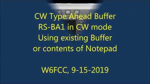 RS BA1 CW Type Ahead is Easy   No extra cables needed