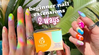 Beginner DIY nail extensions 2 ways! *a FAIL &amp; a WIN