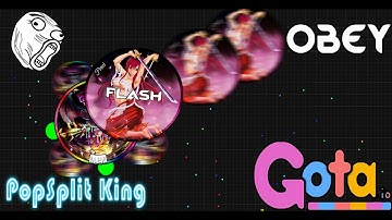 Gota.io //NEW POPSPLIT KING! - INSANE REVERSE TRICKSPLIT - 16 POPSPLIT!! // - FLASH