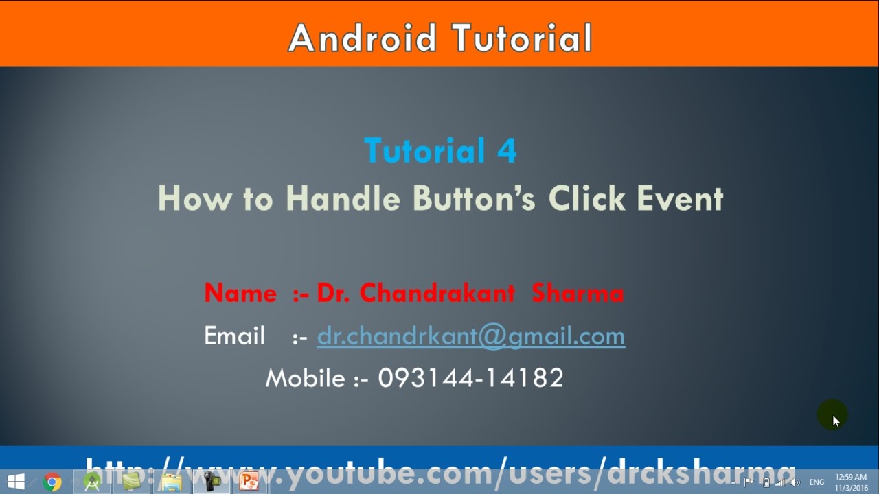 Click Event of Button in Android - YouTube