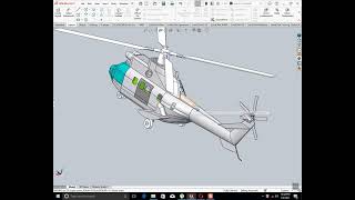 3D DESIGN MODEL HELICOPTER IN SOLID WORKS screenshot 4