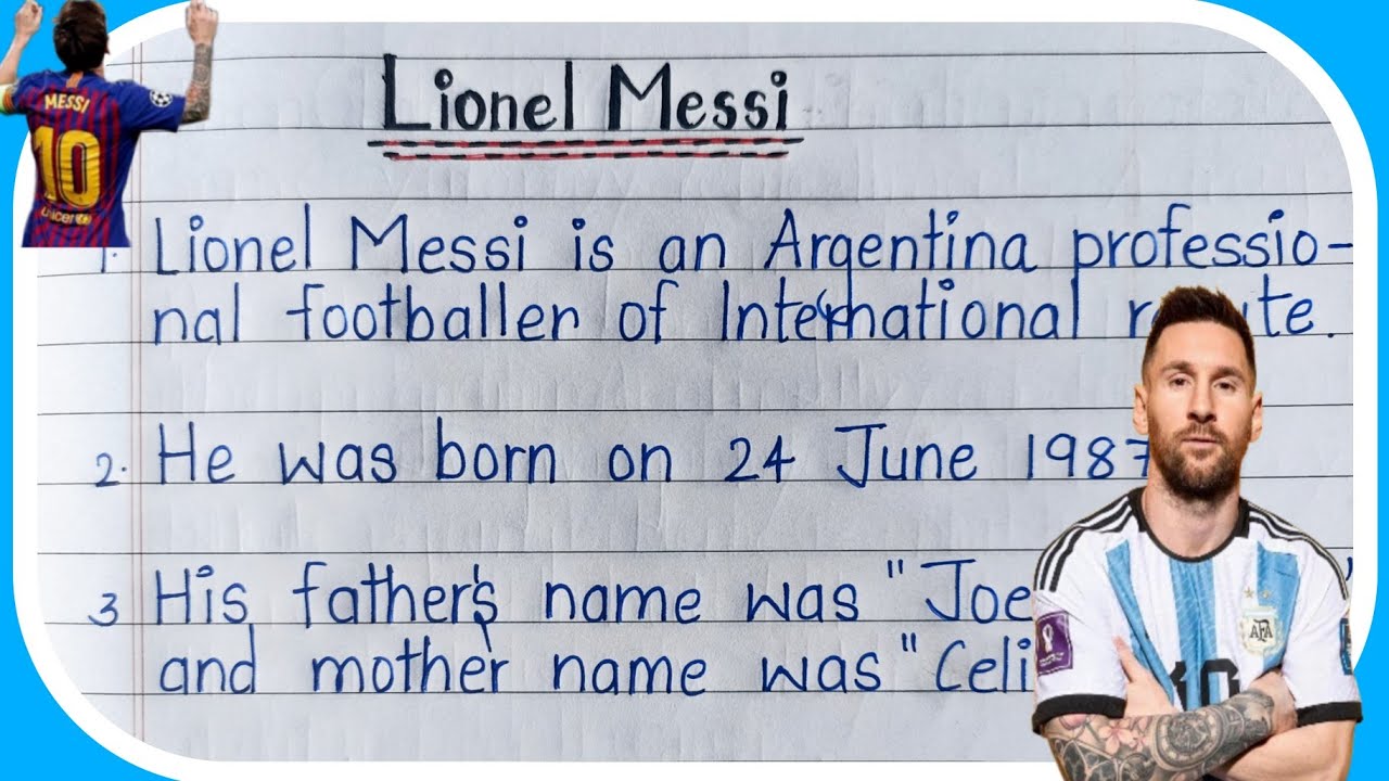 10 lines on Lionel Messi || Few lines about Lionel Messi//essay on Lionel  Messi - YouTube