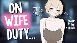 Lazy Roommate Will Be Your Housewife...For Free Rent?! [Lap Pillow & Hairplay | NEET Tomboy | Audio]