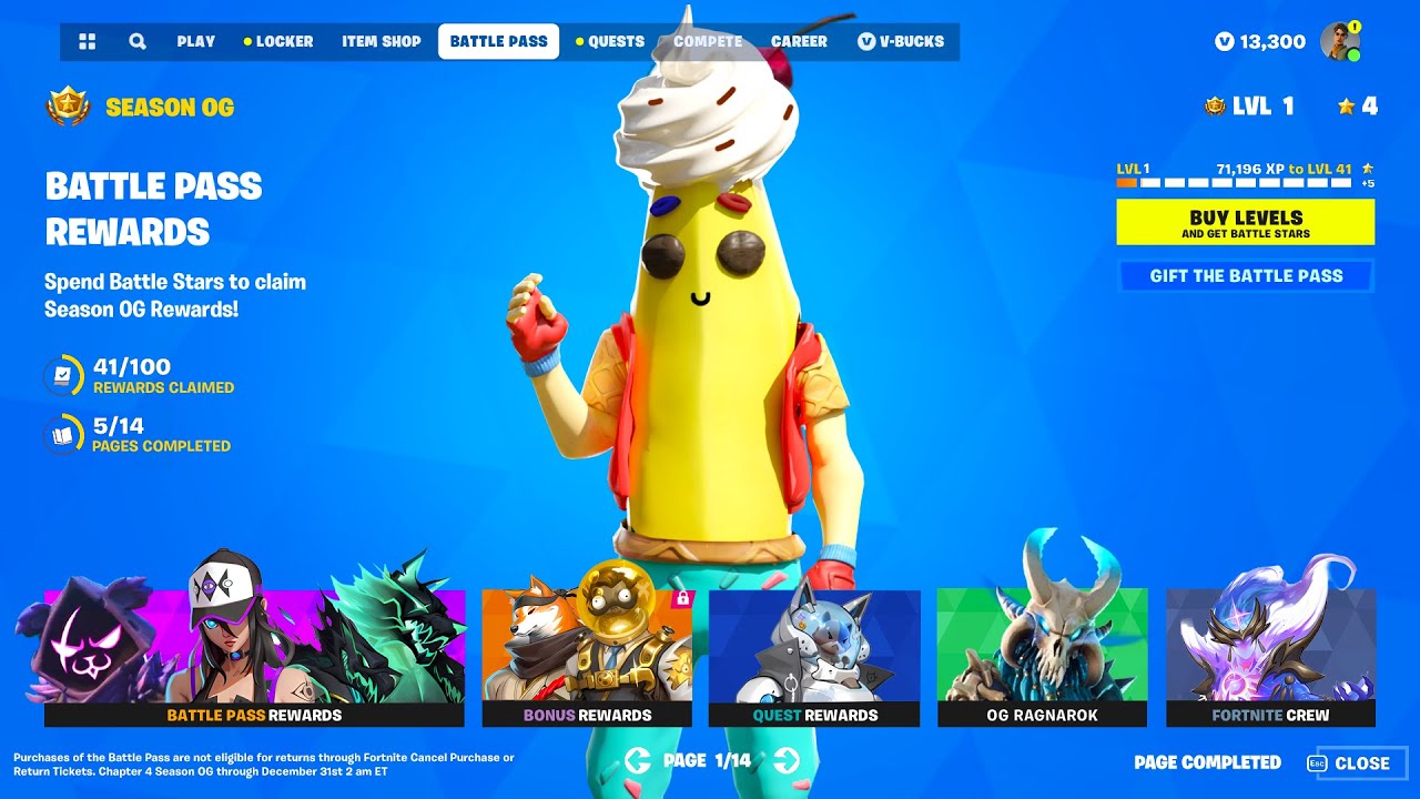 Fortnite Season OG Battlepass FULL SHOWCASE YouTube Fortnite Season OG Battlepass FULL SHOWCASE YouTube