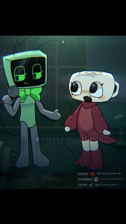 Shelly meet Vee for the first time 🐚📺💚💛 #dandysworld #animation #shorts #meme #trending #tweening