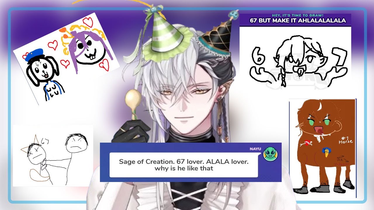 Brainrot and Shrinehound in Cass's Birthday Gartic Phone