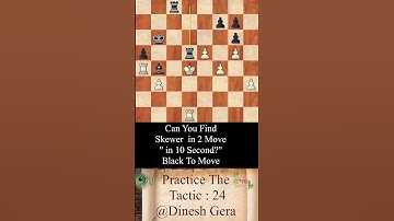 Practice The Tactic  : 24 Skewer  in 2 Move #chess#tactics #beginners