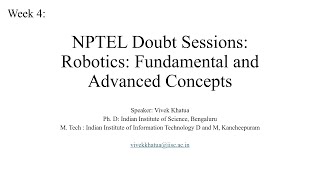 ME23NPTEL || Week4 || Doubt Clearing Session PMRF