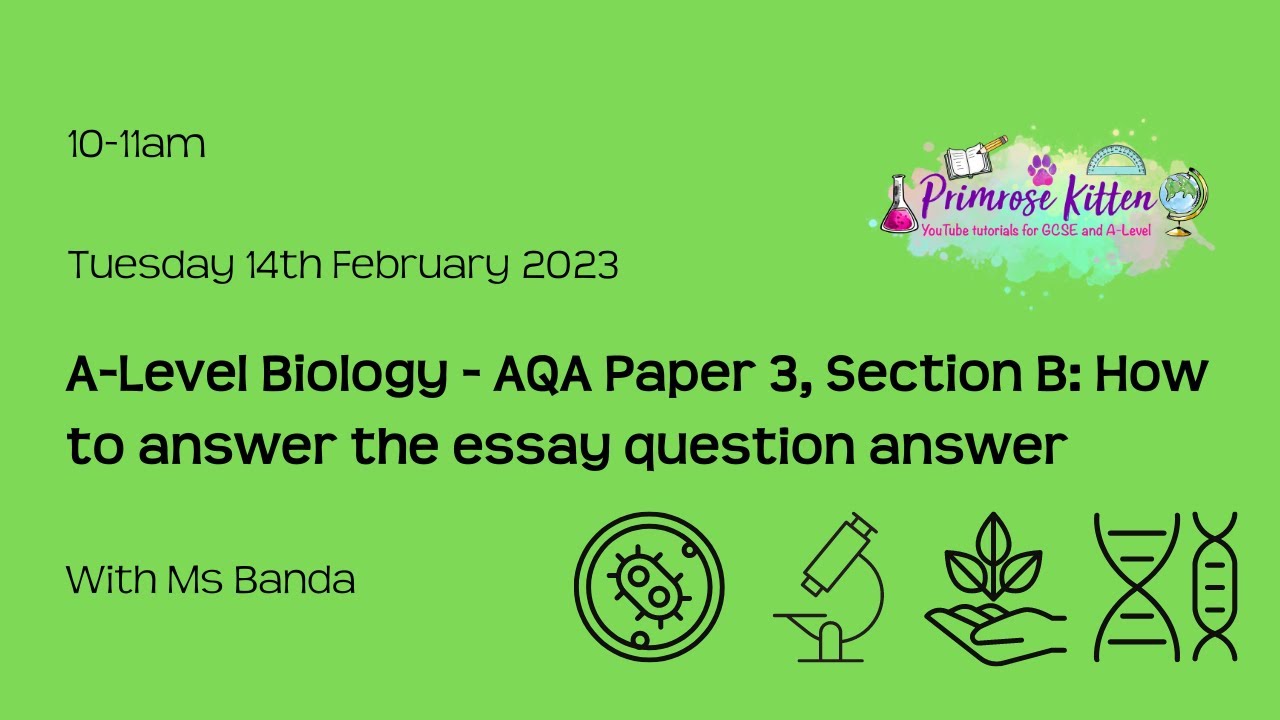 A-Level Biology - AQA Paper 3, Section B: How to structure the essay ...