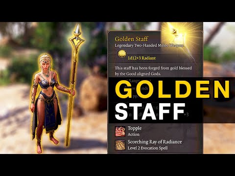 Golden Staff - Baldur's Gate 3 Mod