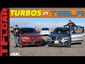 Drag Race Surprise! Alfa Romeo Stelvio and BMW X3 M VS The Slowest Tesla Family Hauler!