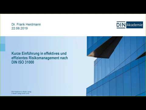 Einführung in effektives und effizientes Risikomanagement nach DIN ISO 31000