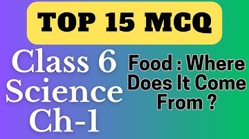 Most important MCQ | Ch 1 Science class 6 | Food Where Does It Come From |