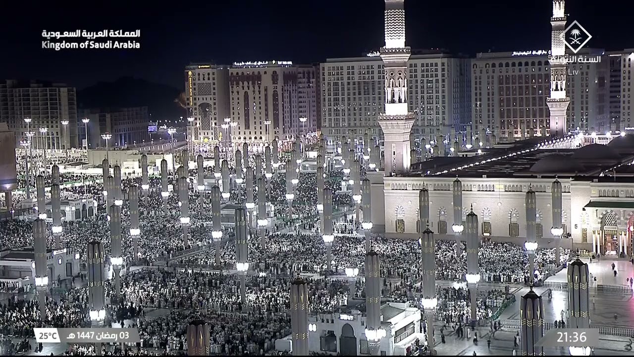 صلاة التراويح للشيخ أحمد الحذيفي ليلة 4 رمضان 1447هـ - التسليمتان الأخيرتان
