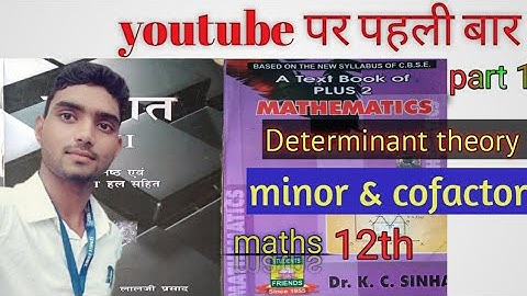 Determinant theory l  minor & cofactor l examples  maths 12th