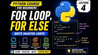 Python For Loop & For Else | Python Course | Lecture 4