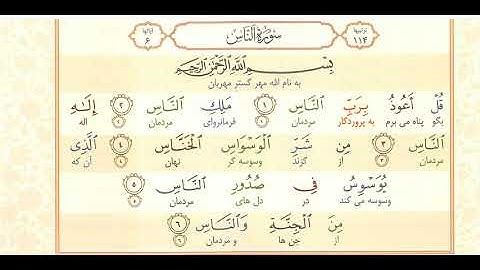 سوره الناس صوت عبدالباسط عبدالصمد همراه ترجمه تحت لفظی