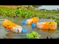 Bottle Hook Fish Trap | Traditional Village Boy Fishing Trap With Plastic Bottle By Hook