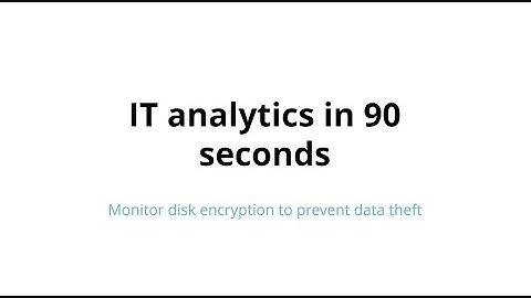 IT analytics in 90 seconds: Monitor disk encryption to prevent data theft