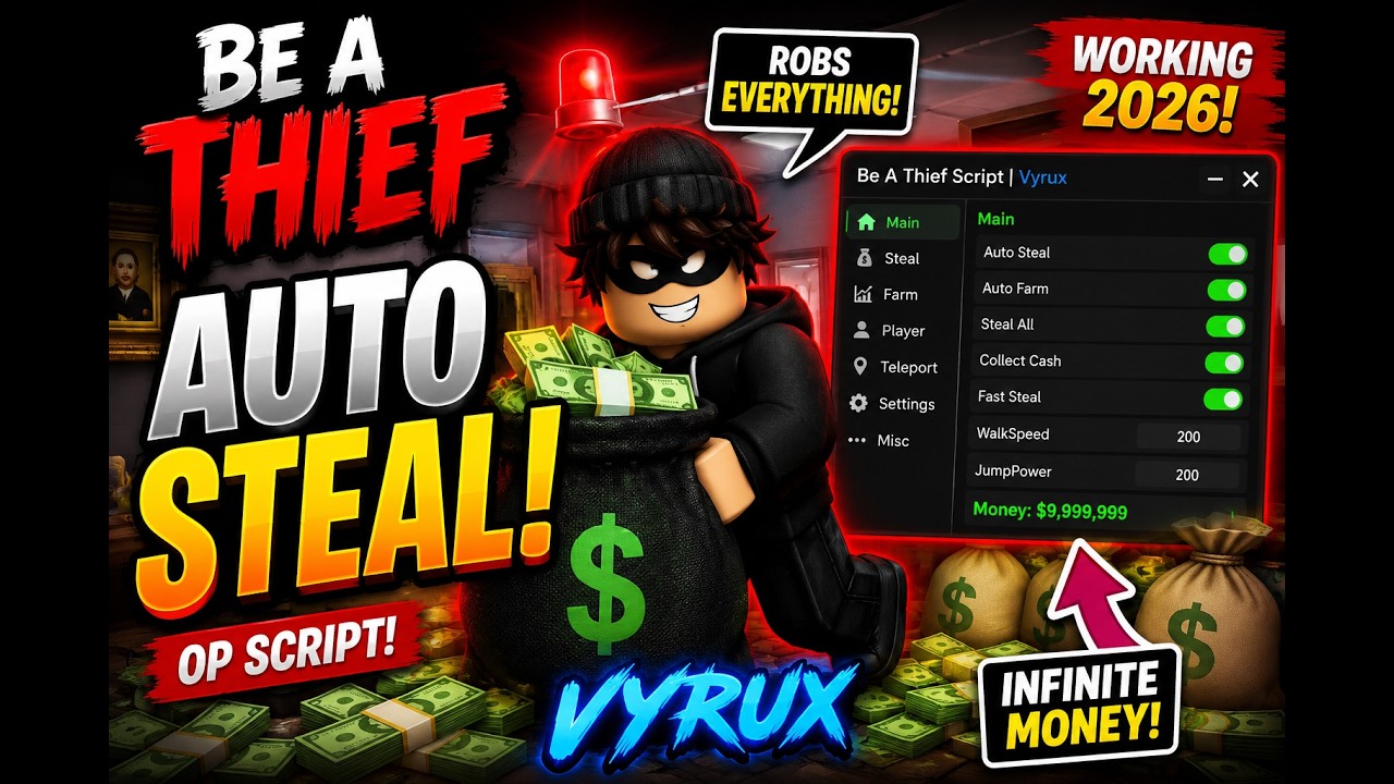 Be a Thief Script Roblox 🤑 Auto Steal, Auto Farm, OP GUI (2026) - YouTube