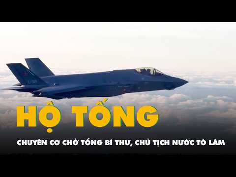 F-35 fighter jets escort the presidential aircraft carrying General Secretary and President To La...