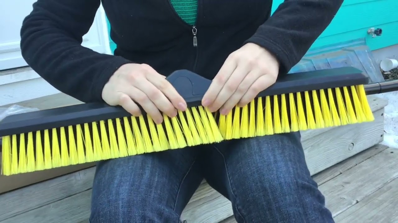 thumbnail image 2 of Yocada 24 Inch Push Broom - 65.3 Inch Heavy-Duty Outdoor Broom With Stiff Bristles 2 of 11