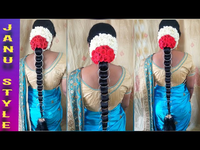 Easy beads Jadai Hairstyle|South indian bridal hairstyle|muhurtham hairstyle|traditional  jadai style - YouTube