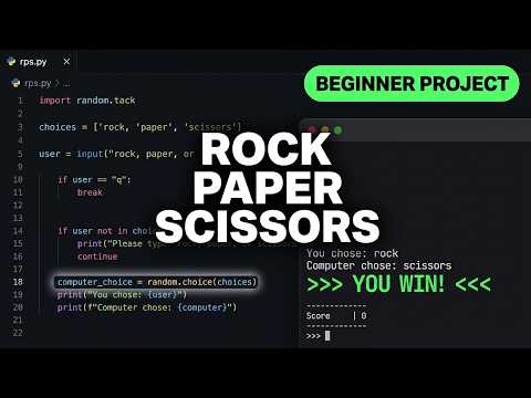Python Project #1: Rock Paper Scissors Game — Beginner Tutorial (2026)