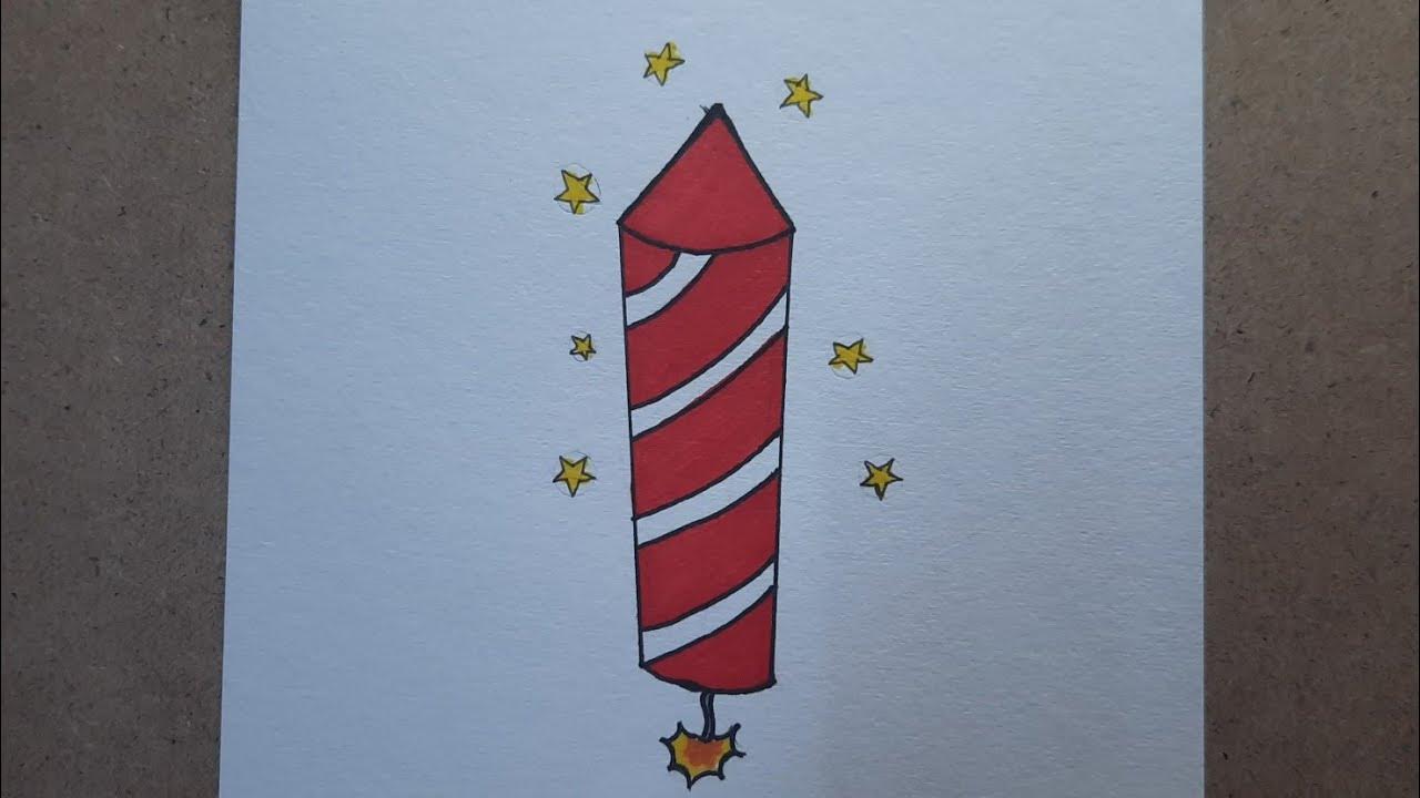 How to draw Firecracker l How to paint Firecracker using Markers l easy