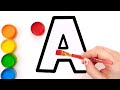 How to draw paint and learn abc alphabet  kids art time