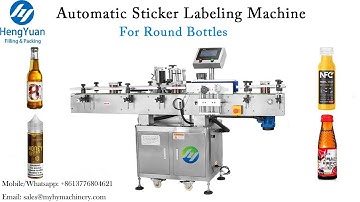 Automatic Sticker Labeling Machine for Round Shaped Bottles Applicating Label, Soy sauce pot labeler
