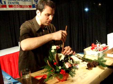 The Victoria Florist Rob Jennings demonstrates Christmas flower arranging at Gift Show 2009