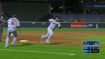 CLE@ATL: Naquin drives a deep RBI double to right