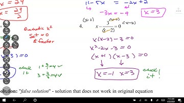Unit 2 Day 9 Solving Rational Equations Video Notes
