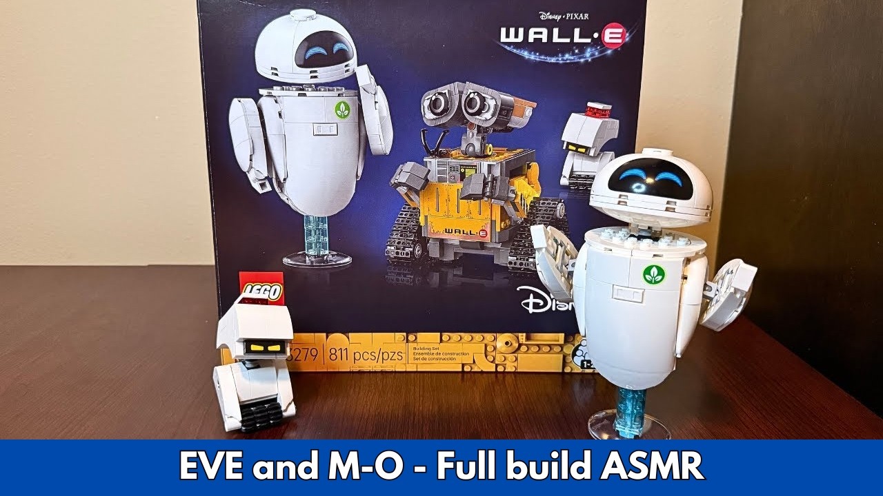 [2/2] LEGO ASMR (Full Build, No Talking) – EVE and M-O From Wall-E 43279 | LEGO Disney