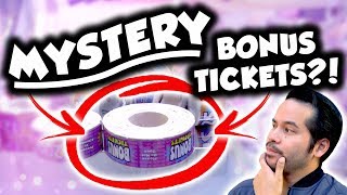 Mystery bonus in the ticket pusher claw machine! | Jackpot time at Arcade City Las Vegas!