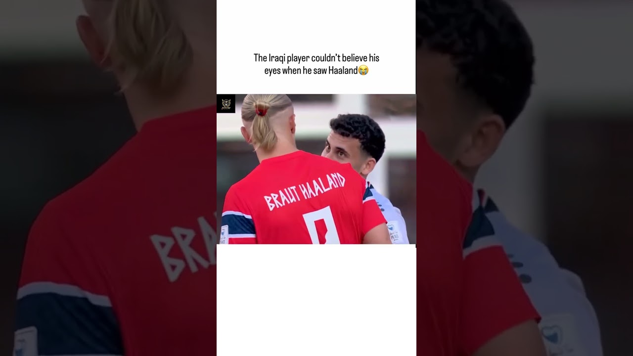 The Iraqi player couldn't believe his eyes when he saw halland ☠️☠️