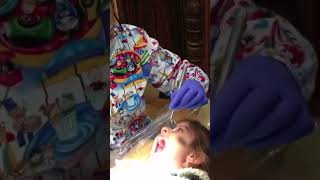 Little Bella With The Dentist Shortly After Having Her Little Pearly Whites Cleaned By Hygienist