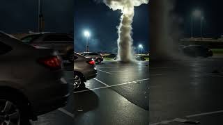 Small Tornado starts on a parking lot at night