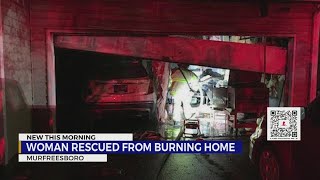 Woman rescued from burning Murfreesboro home