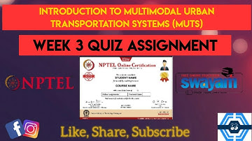 Introduction to Multimodal Urban Transportation Systems (MUTS) Week 3 Answers Solution | NPTEL 2023
