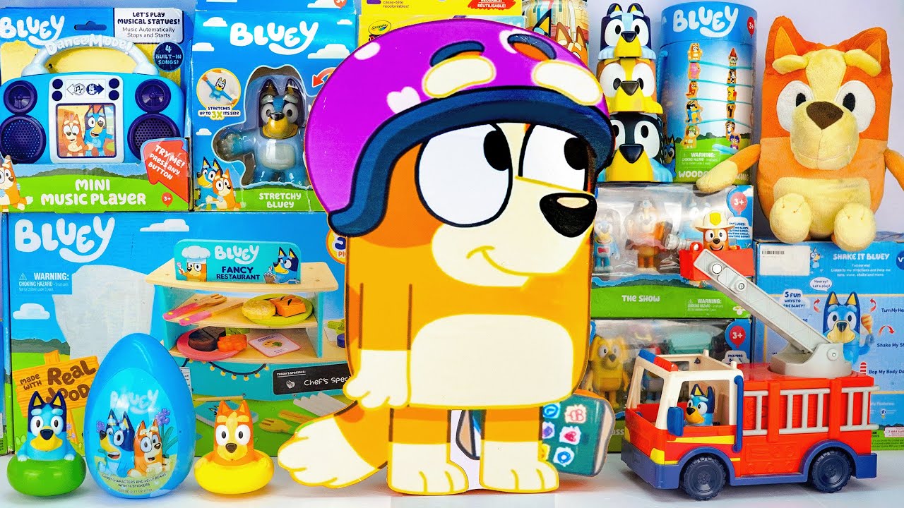 Bluey Toy Collection Unboxing Review 🐾 Mystery Cute Bingo Box & Bluey Firetruck Playset