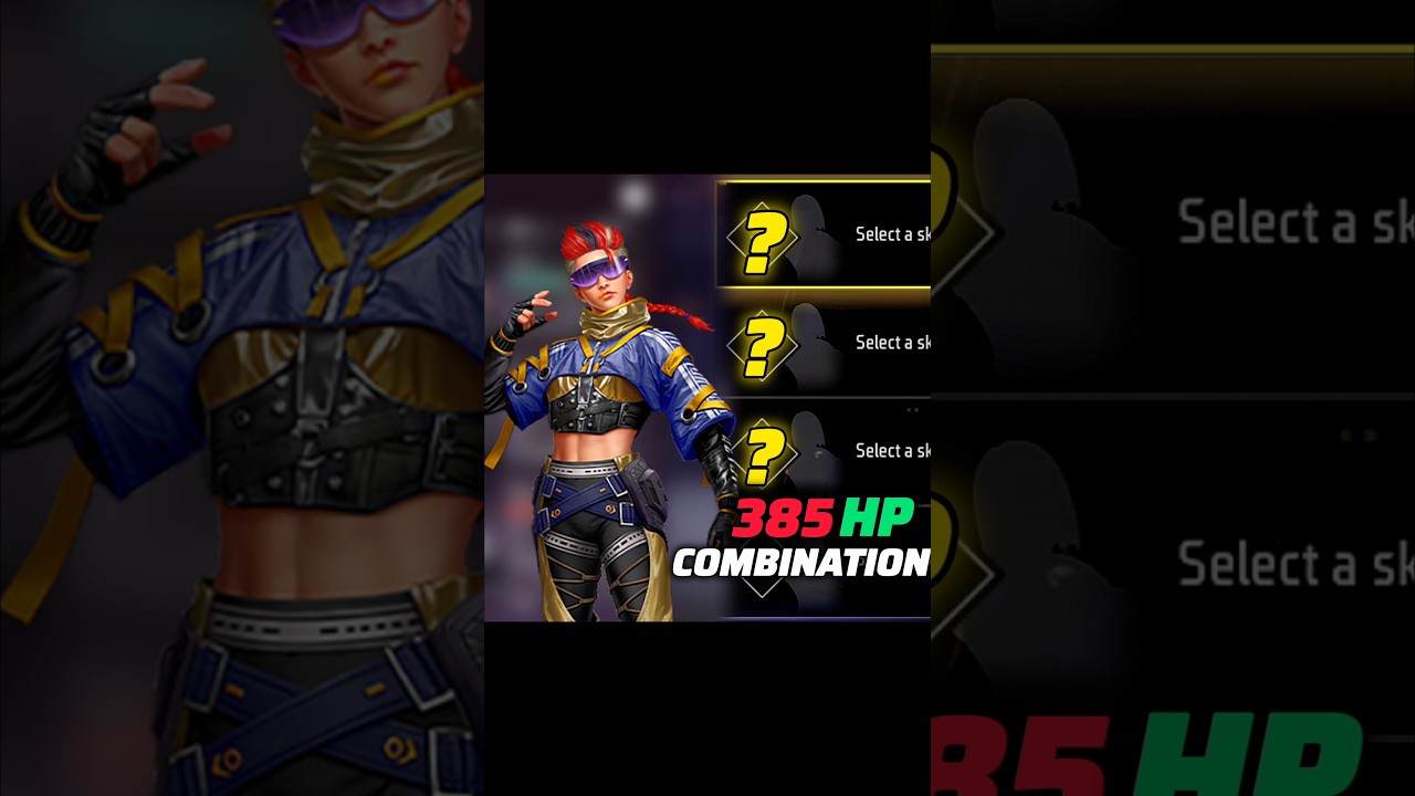 385 HP COMBINATION😈💀 FREE FIRE🔥 | BEST CHARACTER COMBINATION😈 | UNLIMITED HP COMBINATION💀 