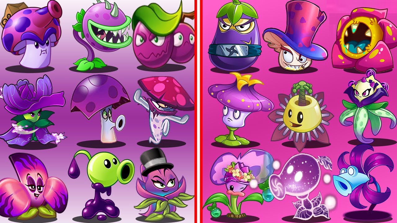 All PURPLE Plant Chinese vs International - Who Will Win? - PvZ 2