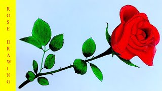 Rose day drawing for beginners  how to draw a rose with leaves