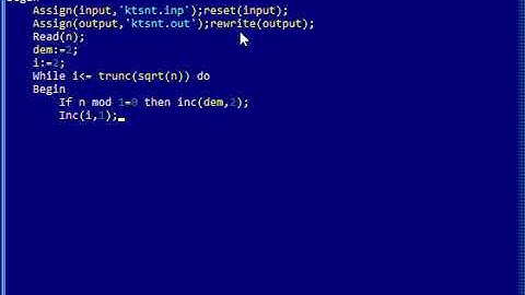 Hướng dẫn làm bài Kiểm tra số nguyên tố bằng Pascal lệnh If...then...; while...do...