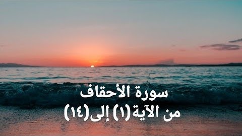 سورة الأحقاف من الآية(١) إلى(١٤)