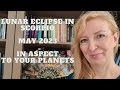 Lunar Eclipse in Scorpio May 2023 aspecting SUN, MOON,ASCENDANT,VENUS,MARS,JUPITER AND SATURN